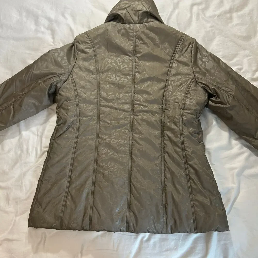 Neyelle tan floral puffer jacket